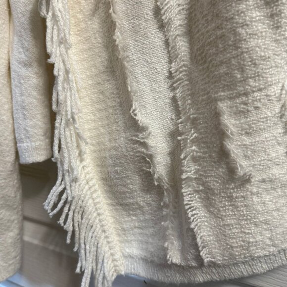 J.Jill Fringe Cream White Cardigan with Shawl Collar – Size L, NWT - Picture 5 of 6